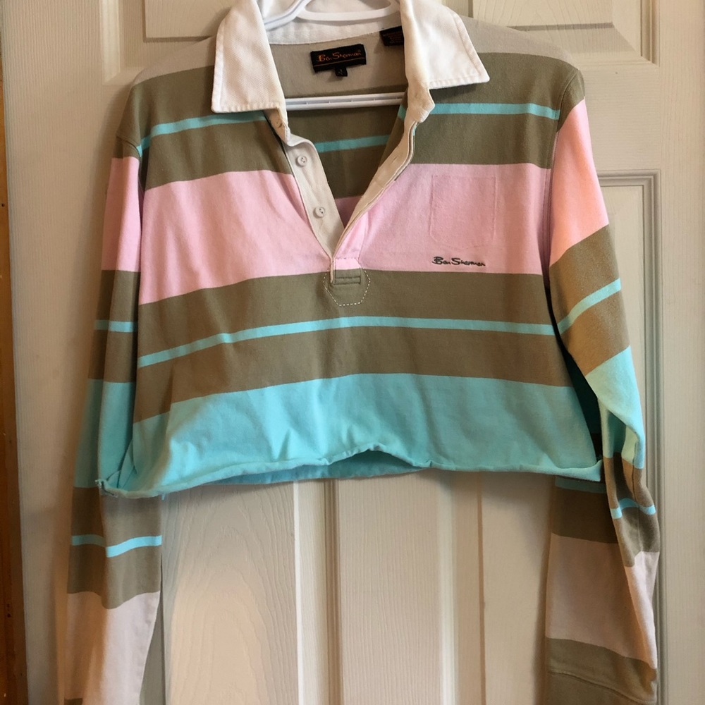 DIY cropped collared shirt